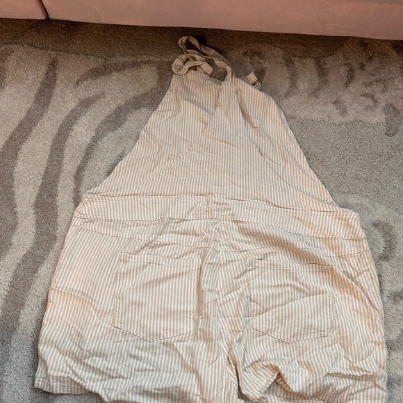 Plus Size 2X Torrid Beige Linen Striped Overall - Picture 7 of 11